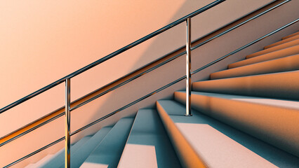 Plakat Part of an architectural staircase leading to the main entrance of a government institution.