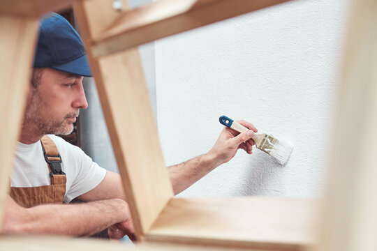 House painter working on a home renovation.