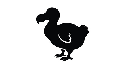 A dodo bird illustration presented as a black silhouette © Ambiya