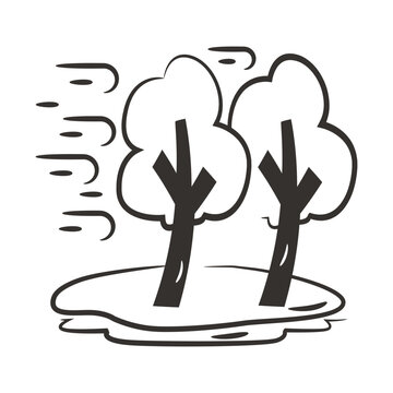 An editable design icon of windstorm 
