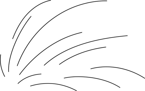 Abstract Minimalist Curved Lines &ndash; Black Hand-Drawn Strokes on White Background