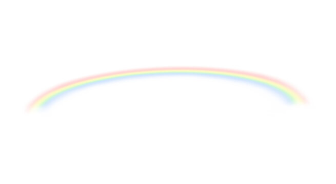 Wide Rainbow Arc with Light Overlay on Transparent Background