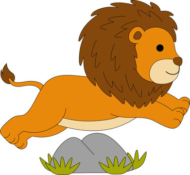 Cute Lion Animal Vector Illustration
