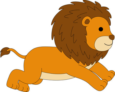 Cute Lion Animal Vector Illustration