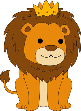Cute Lion Animal Vector Illustration