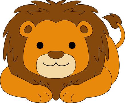 Cute Lion Animal Vector Illustration