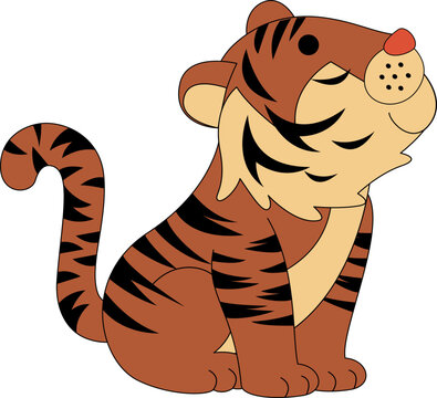 Cute Tiger Animal Vector Illustration