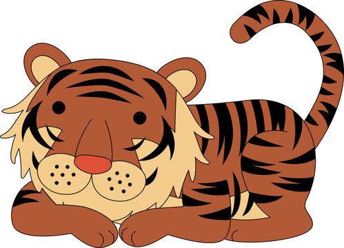 Cute Tiger Animal Vector Illustration