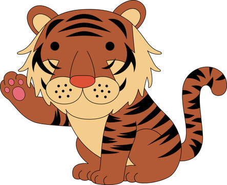 Cute Tiger Animal Vector Illustration