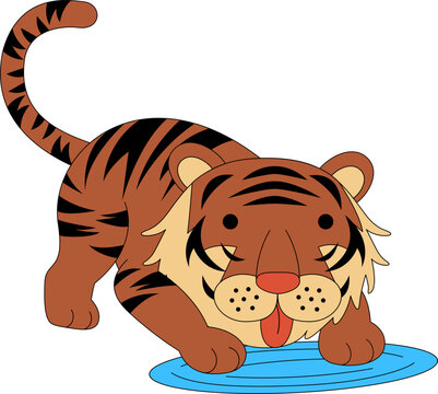 Cute Tiger Animal Vector Illustration