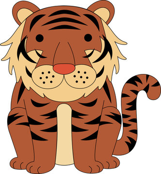 Cute Tiger Animal Vector Illustration
