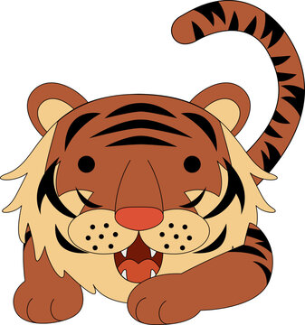 Cute Tiger Animal Vector Illustration