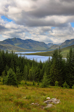 View over Loch Loyne in the Highlands of Scotland.