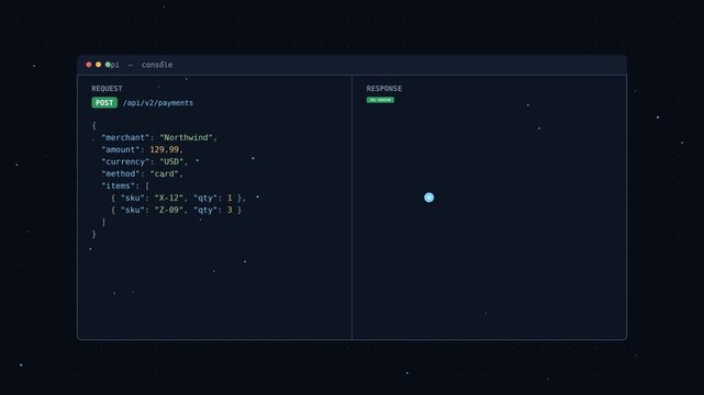 Software code editor interface animation on dark screen