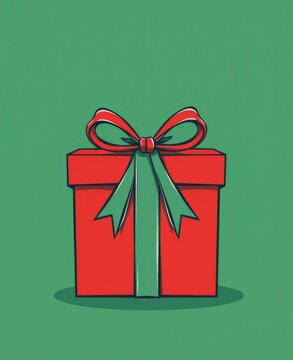 Gift Box Illustration with Ribbon and Bow for Celebration and Holidays Background
