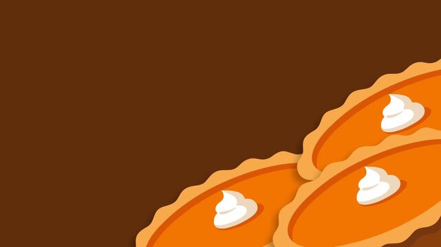 Animated Pumpkin Pie Dessert Background for Thanksgiving Day Celebration.
