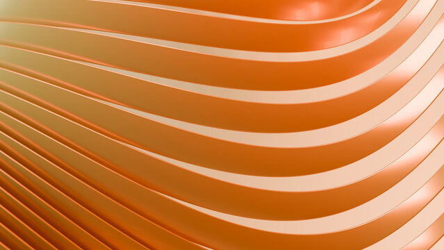 Orange curved wave pattern abstract digital illustration