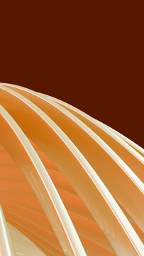 Abstract digital illustration of glossy orange curved arches