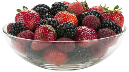 Fresh mixed berries including strawberries raspberries and blackberries in a bowl © Marina