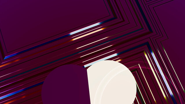 Abstract digital illustration with curved white sphere