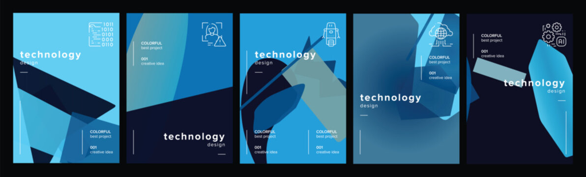 Creative style flyer technology abstract geometric a4 poster. hues billboard, magazine user, beauty uniqueness, homepage pack vector technology background illustration