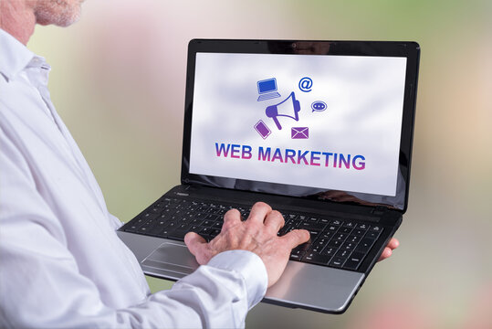 Web marketing concept on a laptop