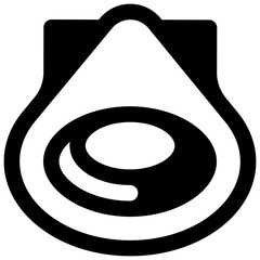 Mollusk. Outlined stroke vector icon with black-filled details. © Side Project