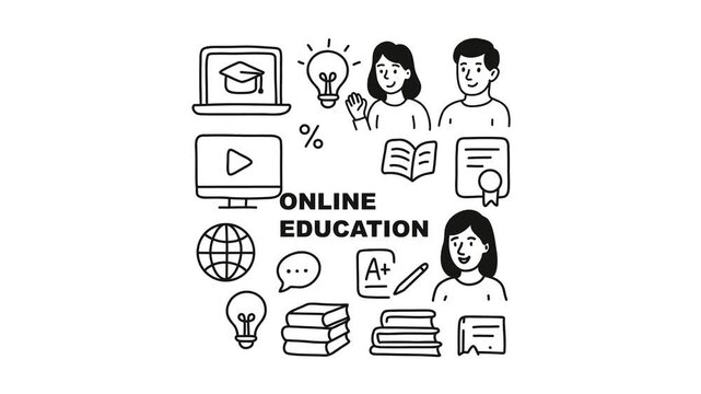 animation distance learning with educational apps and online courses