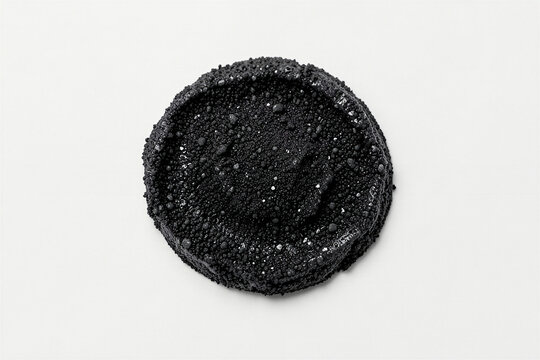 Black Volcanic Micro Dermabrasion Scrub Macro Texture Flat Lay