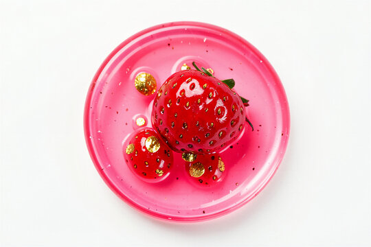Crushed Strawberry Seed Vitamin Jelly Macro Cosmetic Surface Texture