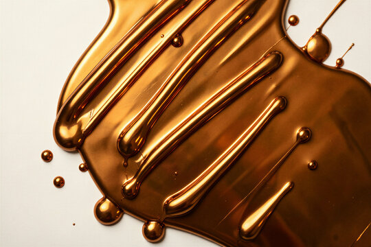 Bronzed Copper Metallic Glow Drops Macro Surface Texture