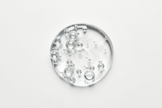 Clear Hyaluronic Acid Gel Texture Macro Droplet With Bubbles
