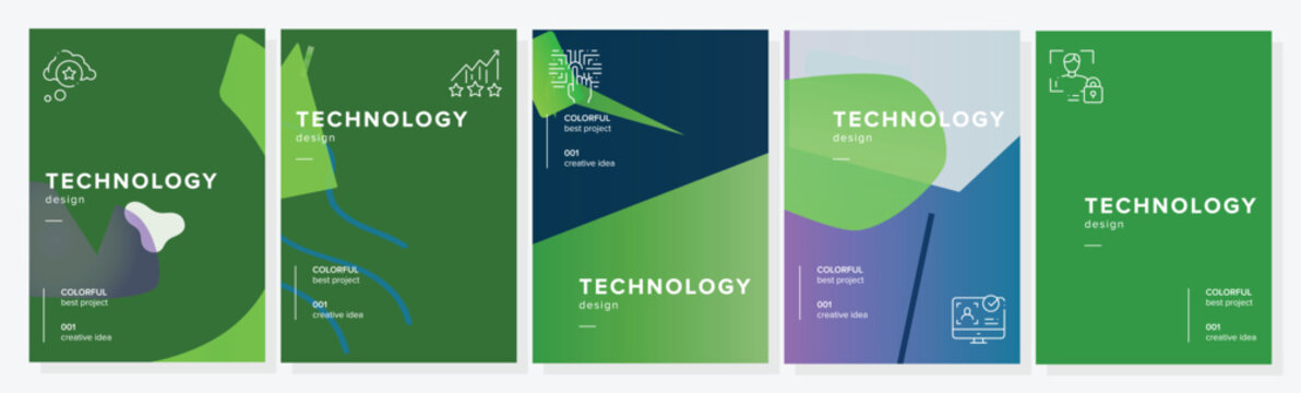 Soft conference broadside technology abstract geometric a4 poster. tones glow, sharp four, objects technology, motion invitations vector technology background illustration