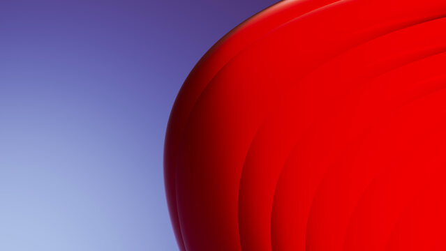 Abstract digital illustration of smooth red circular shapes
