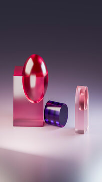 Abstract colorful transparent geometric shapes