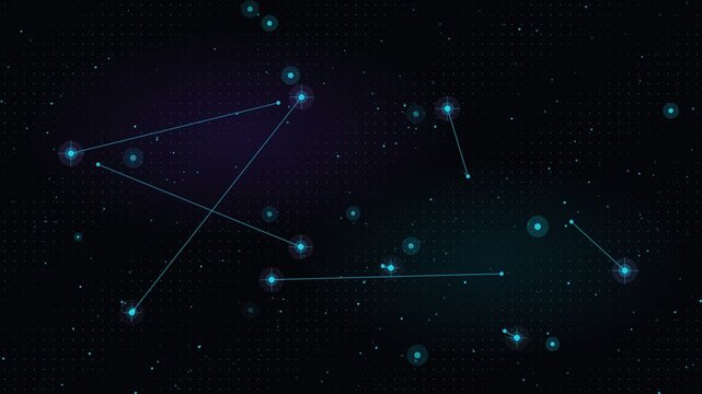 Abstract purple constellation seamless loop motion background