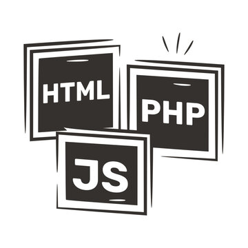 Creative design icon of coding language, 