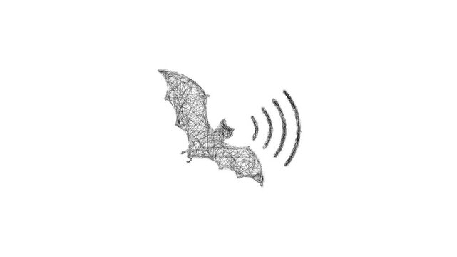 Sketch echolocation icon animation - smooth progressive reveal