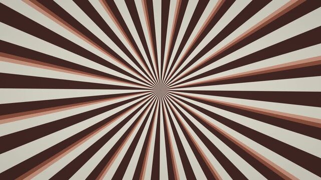 Mid Century Sunburst Rays Rotating on Cream Beige Background with Vintage Paper Texture
