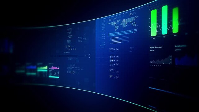 Dynamic data visuals for business info graphics, animated charts, and data-driven insights for a business meeting mock-up. Explore the world of trading, stock exchanges, and crypto