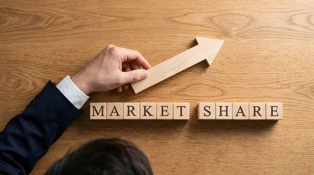 Analyzing market share growth strategies a visual representation of ascending business performance and competitive advantage in the modern economy