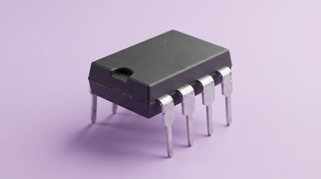Electronic components and semiconductor parts for circuit design and hardware prototyping isolated on background