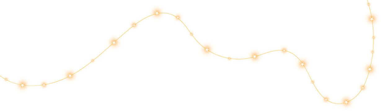 Garland light lights with stars star glowing sparkle and abstract hanging decoration decor. Dust sparkl string with year new effect and background lamp glow. Star garland with stars light and xmas bri