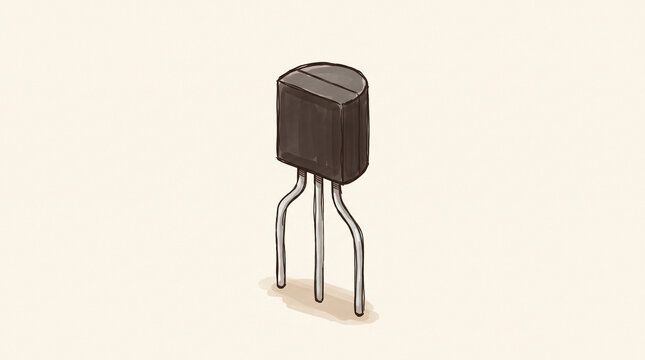 Minimalist semiconductor transistor TO-92 electronic component isolated