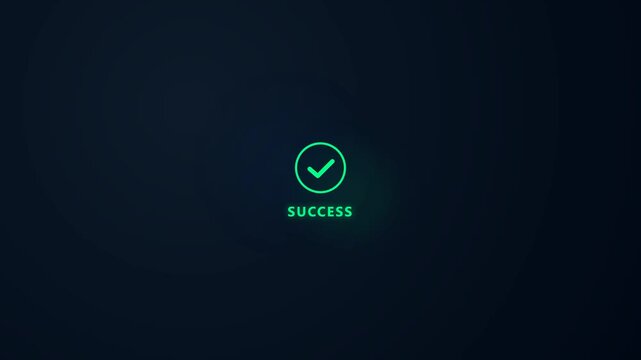 Minimalist green checkmark icon symbol on a dark blue gradient background