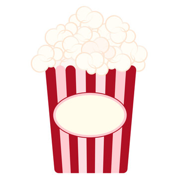 Popcorn bucket striped box retro snack clip art