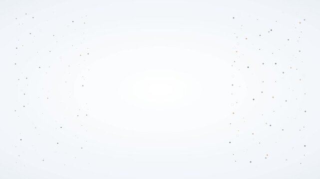 Minimalist floating particle matrix with subtle monochrome white and silver micro dots drifting in three dimensional negative space, modern clean elegant technology presentation background
