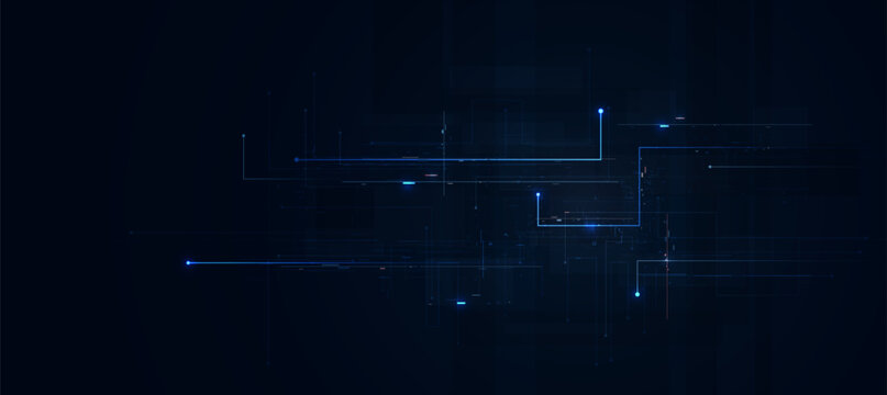 Digital Data Transmission Network and Futuristic Cyber Technology Abstract Background