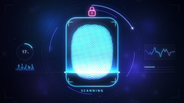 Fingerprint scanner biometric authentication laser scan ridge detection and access granted