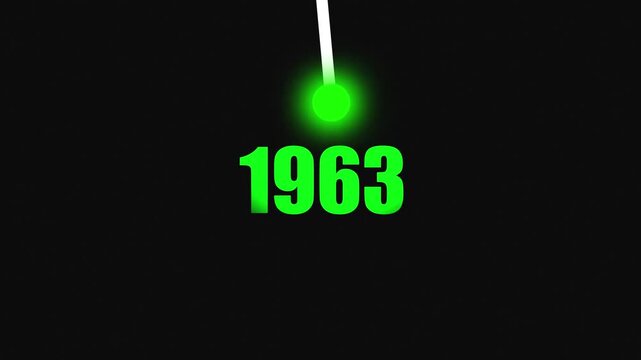 Bright Idea Lighting Up 1963 &ndash; Futuristic New Year Concept Symbolizing Innovation, Hope, Strategy and Forward Thinking Success.4k video black background